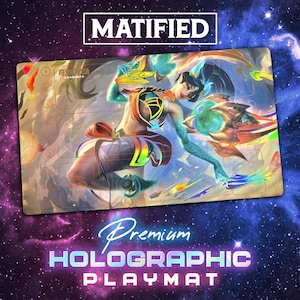 Holographic Foil Kai'sa Playmat (Chinese) – Riftbound League of Legends TCG Customized Matified
