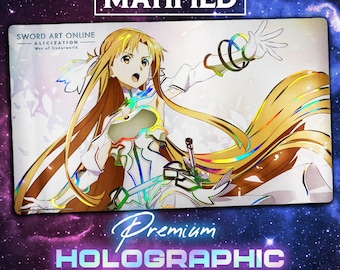 Holographic Foil Sword Art Online Asuna Playmat - Customized Matified