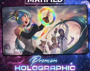 Holographic Foil Hatsune Miku Summer Sol Ring Secret Lair Playmat – Magic the Gathering TCG Customized Matified