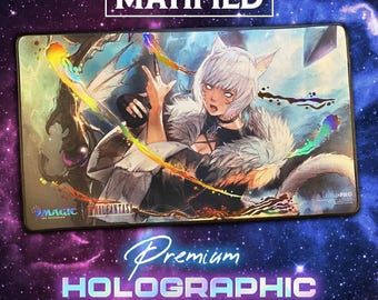 Holographic Foil Y’shtola Rhul Playmat – Magic the Gathering Final Fantasy TCG Customized Matified