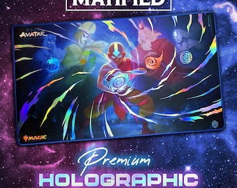 Holographic Foil Descendants Path Aang Playmat– Magic the Gathering Avatar The Last Airbender  TCG Customized Matified