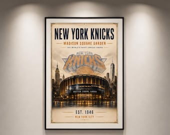 New York Knicks Poster | Madison Square Garden Wall Art | NBA Basketball Decor | NY Knicks Sports Print | Knicks Fan Gift | Arena Poster