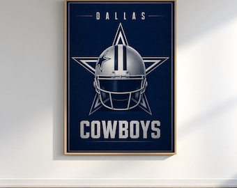 Dallas Cowboys Poster, Minimalist NFL Wall Art, Football Helmet Print, Man Cave Poster, Cowboys Fan Gift, Printable Art