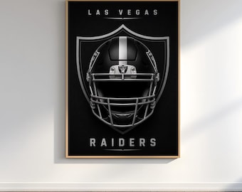 Las Vegas Raiders Poster, Minimalist Football Helmet Wall Art, NFL Decor, Raiders Fan Gift, Printable Poster