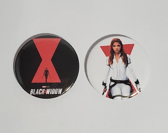 Black Widow movie pinback buttons, Natasha Romanoff, MCU