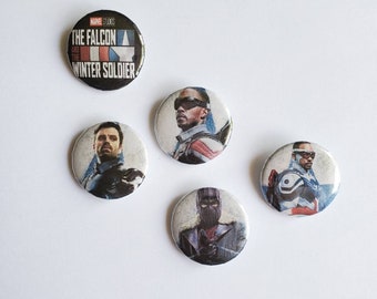 Falcon and The Winter Soldier Pinback buttons 1-Inch diameter