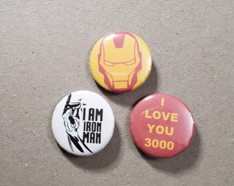 Iron Man button set 1-inch pinback buttons