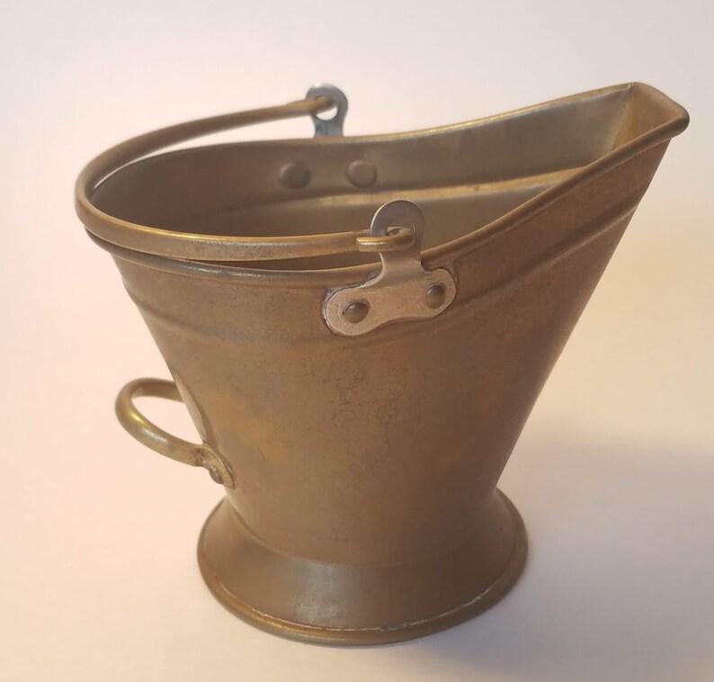 Vintage Brass Coal Scuttle Bucket 1960's Solid Brass Etsy