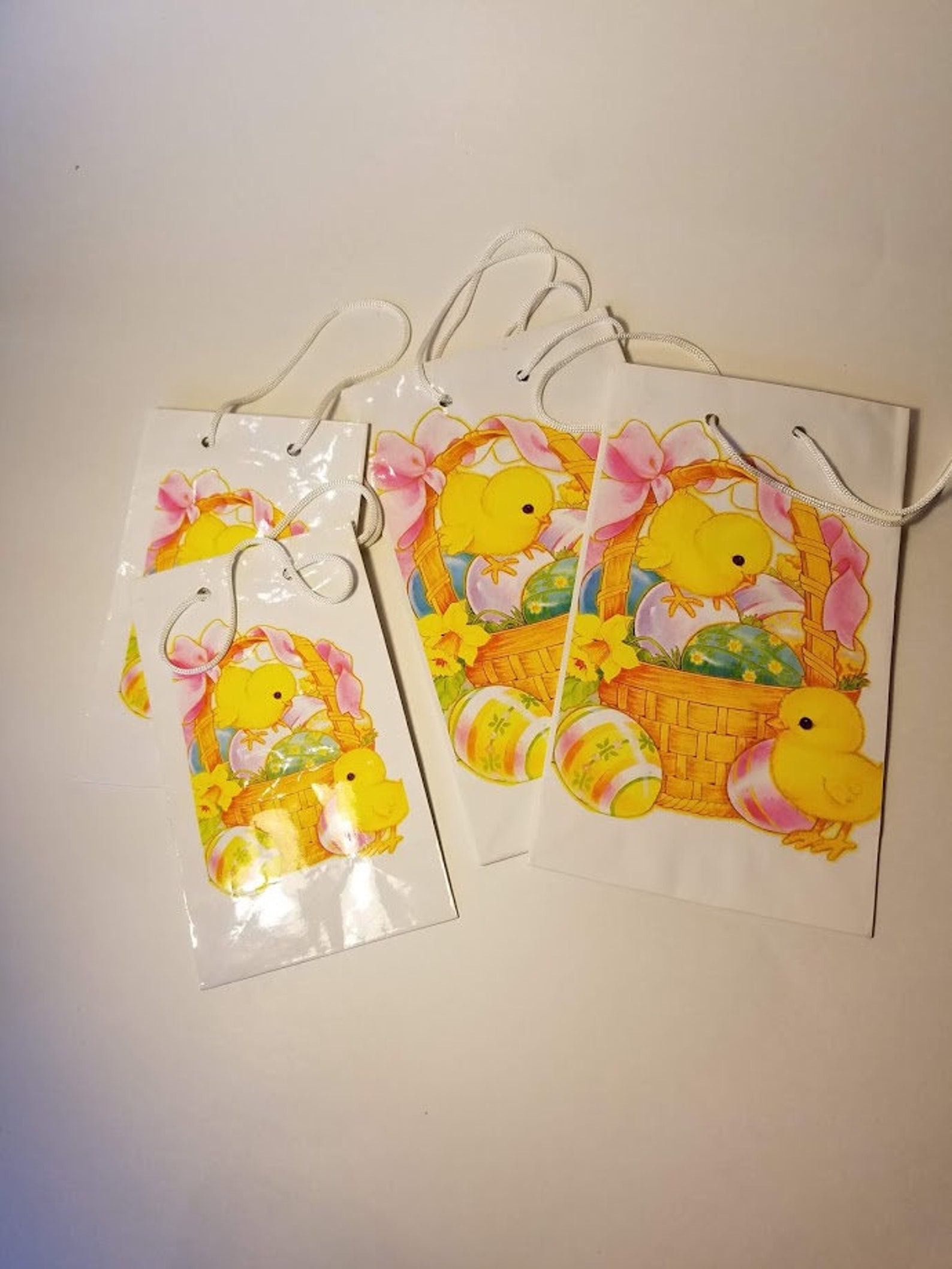 Vintage Easter Gift Bags 2 Small 2 Large 1970's Etsy