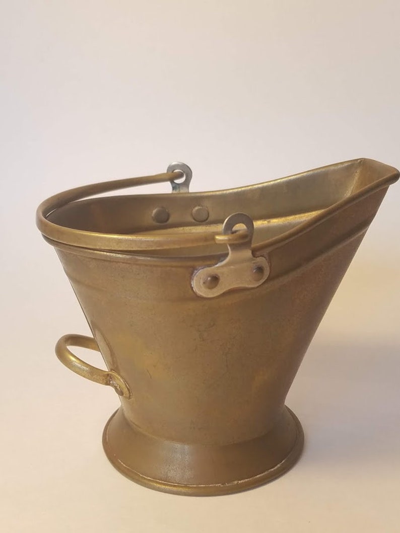 Vintage Brass Coal Scuttle Bucket 1960's Solid Brass Etsy