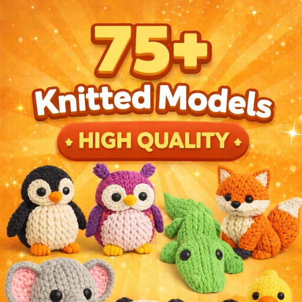 75+ gestrickte Tiermodelle STL Pack - häkeln Stil 3D Druckdateien (digitaler Download)