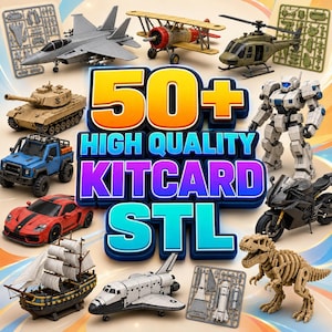 50+ KitCard STL Models – 3D Printable Vehicles, Tanks, Planes (Digital Download)