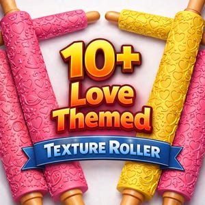 Love Themed Texture Roller STL Bundle | Valentine Embossing Rolling Pin (Digital Download)