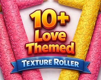 Love Themed Texture Roller STL Bundle | Valentine Embossing Rolling Pin (Digital Download)