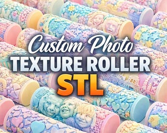 Custom Photo Texture Roller STL – 2 Rollers Set – Personalized Embossing Roller – Made from Your Image