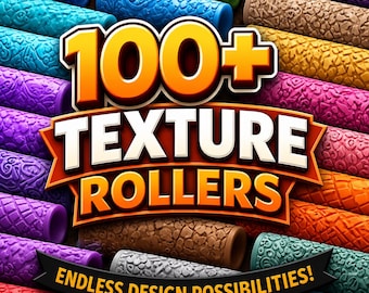 100+ Texture Rollers STL Bundle | Clay, Cookie Embossing Tools (Digital Download)