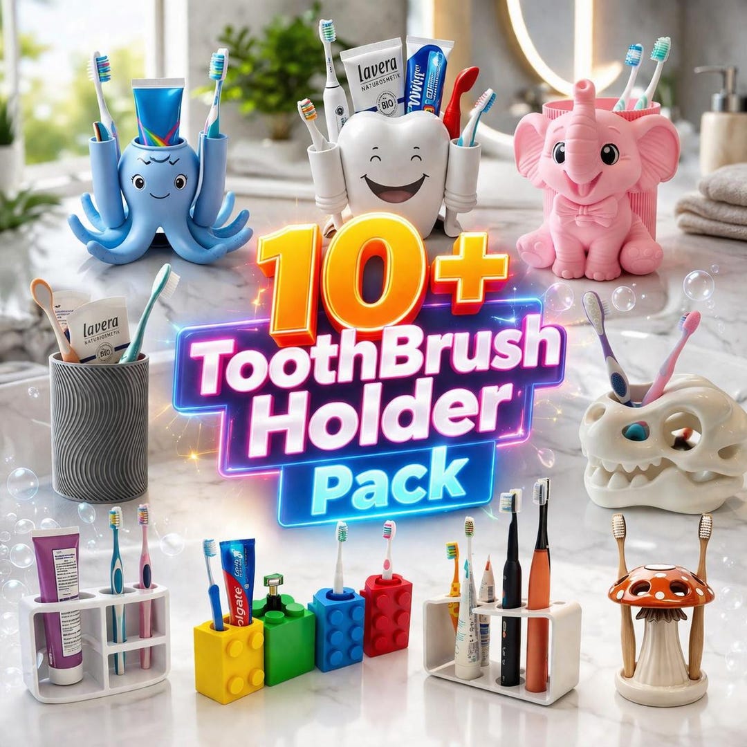 10+ Toothbrush Holder Bundle – Cute & Modern Bathroom Organizer Set - Etsy