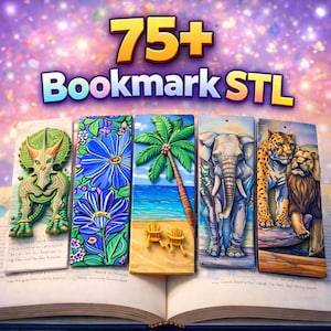 75+ Bookmark STL Bundle | Animal, Pixel Designs (Digital Download)