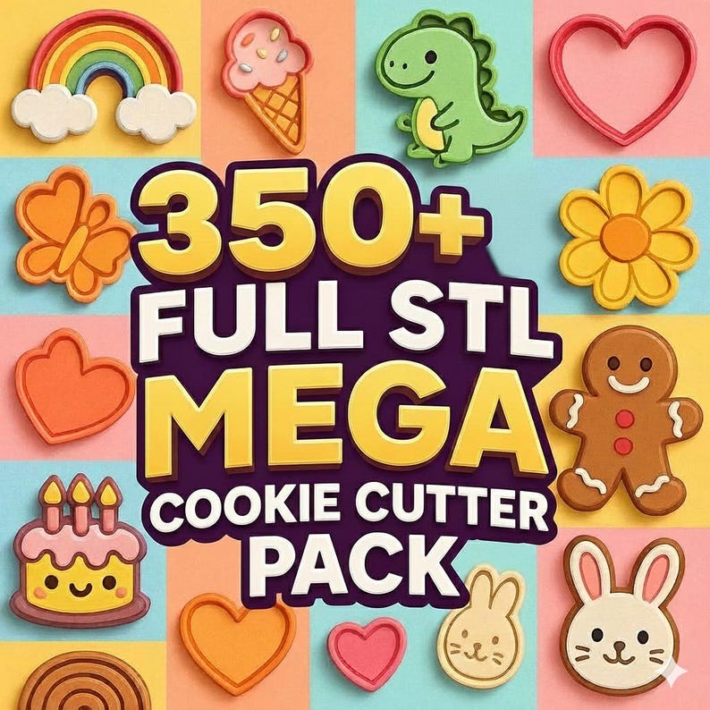 350+ Cookie Cutter STL Bundle/For Cookies & Clay/DIY image 1