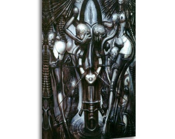 Horror Science Fiction 1993 Vintage Necronomicon II H.R. Giger Canvas Wall Art Poster Picture Print Living Room Walls Decor Home Posters