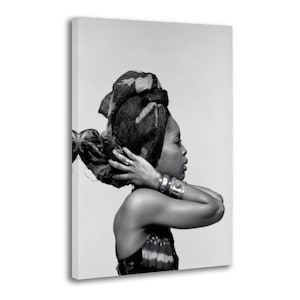 Erykah Badu Canvas Print, Black and White Portrait Wall Art