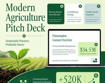 Modern Agriculture Presentation | Pitch Deck | Modern & Versatile | 20+ Slides