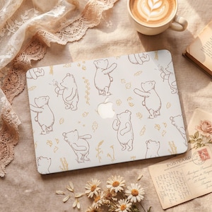 Funda protectora sencilla y bonita de Winnie the Pooh para MacBook, carcasa rígida para portátil, compatible con MacBook Pro 16/15/14/13 pulgadas (modelos 2026), MacBook Air 15/13/11, MacBook Pro 16/15/14/13 pulgadas (modelos M5, M4, M3, M2, M1).