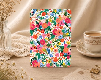 Vibrant Wildflowers Ditsy Kindle/Kobo Case(6/7 inch) for Paperwhite 12/11th Gen, Colorsoft, Kindle 10th Cover with Strap, Custom Monogram