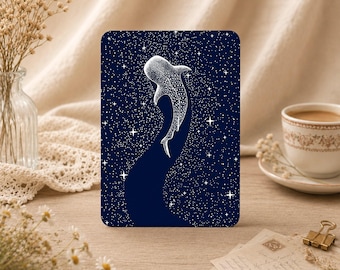 Star Whale Artwork Kindle/Kobo Case(6/7 inch) for Paperwhite 12/11th Gen, Colorsoft, Magnetic Kindle 10th Cover with Strap, Custom Monogram