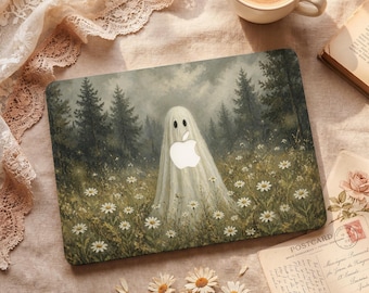 Soft Meadow Ghost Art Print MacBook Protective Hard Case Laptop Cover for 2026 Neo 13 Air 15/13/11 Pro 16/15/14/13 inch M5 M4 M3 M2 M1 Ret12