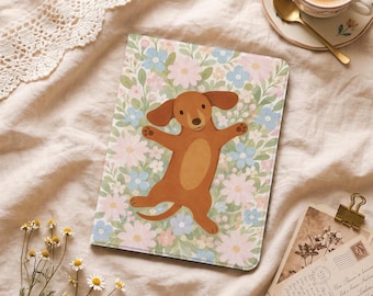 Cottagecore Puppy Cute iPad Case with Pencil Holder Cover for Air 11/13 inch, iPad 8/9/10/11th Gen A16 11 inch, iPad Pro 12.9", Mini 4/5/6