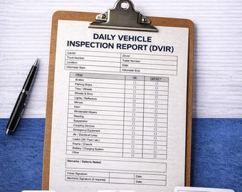 Driver Vehicle Inspection Report Template, Daily Pre-trip Inspection ...