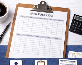 IFTA Fuel Log Printable | Trucking Fuel Record (2-Per-Page PDF)