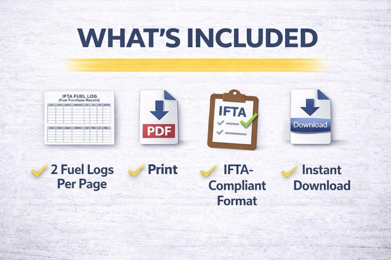 Ifta Dmv File Example.pdf IFTA Fuel Log Printable | Trucking Fuel Record (2-per-page PDF) - Etsy