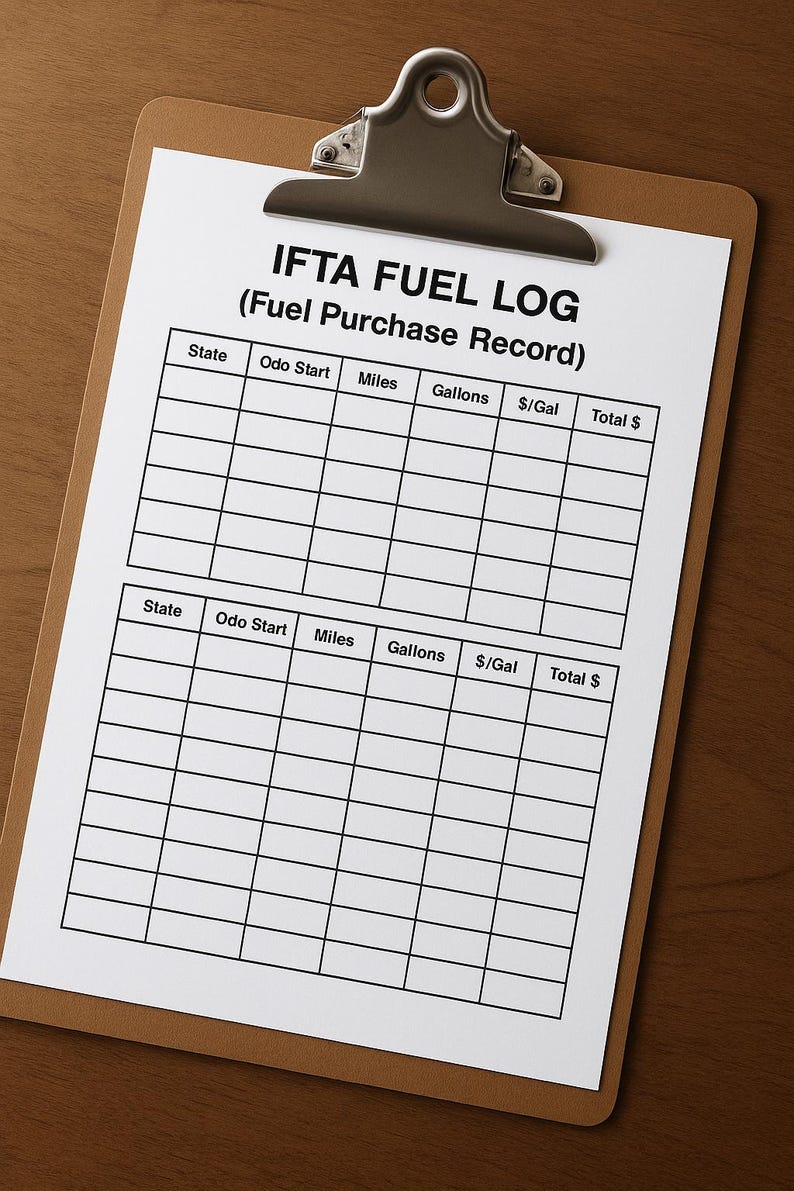 IFTA Fuel Log Printable | Trucking Fuel Record (2-per-page PDF) - Etsy
