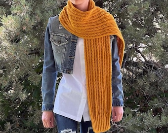 Knitted Scarf Pattern, Toddler Children Adult Sizes, Knitting Pattern 274 for Noah Scarf in Texture Vertical Pattern
