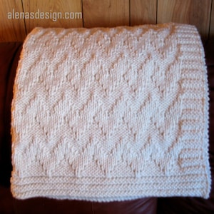 Knitting Pattern 220 Chevron Afghan Throw Pattern Baby Blanket Knit Blanket Pattern Home Decor Knitted Afghan DIY Knitting Patterns