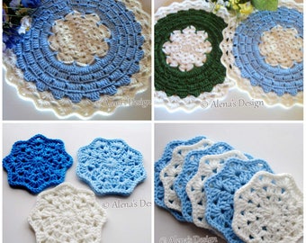 Crochet Placemat & Coaster Pattern Set
