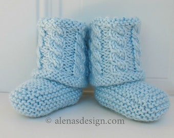 Cabled Baby Booties Knitting Pattern 231