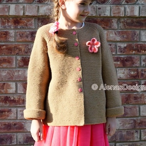 Children's Cardigan Knitting Pattern #258, Sweater Jacket Knitted Pattern