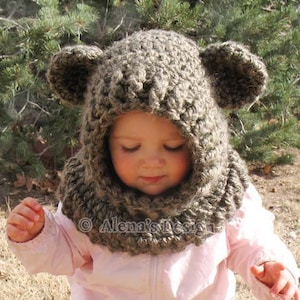 Crochet Pattern 120 Ears Hooded Cowl Crochet Cowl Wolf Fox Cat Bear Animals Hat Winter Neck Warmer