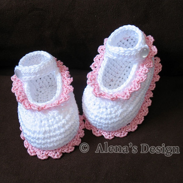 Crochet Booties Pattern 077, Baby Girl Slippers, Mary Jane Shoes, White Newborn Bootie, Baby Boy Pattern, Shower Gift