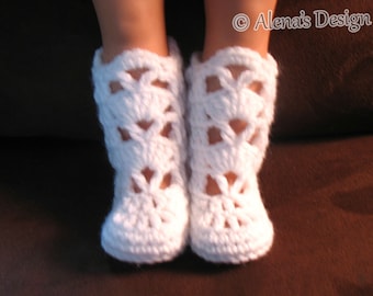 Crochet Pattern 181 Elegant Boots for 18” Doll Crochet Boot Pattern Crochet Patterns White Boots for American Doll My Life As Gift for Girl
