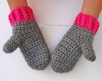 Crochet Pattern 104 - Crochet Mitten Pattern for Childrens Mittens - Mittens Patterns - Crochet Glove Pattern Kids Mittens Toddler Mittens