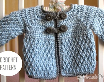 Baby Cardigan Crochet Pattern #192, Toddler Cardigan Pattern, Sweater Pattern, Jacket Pattern