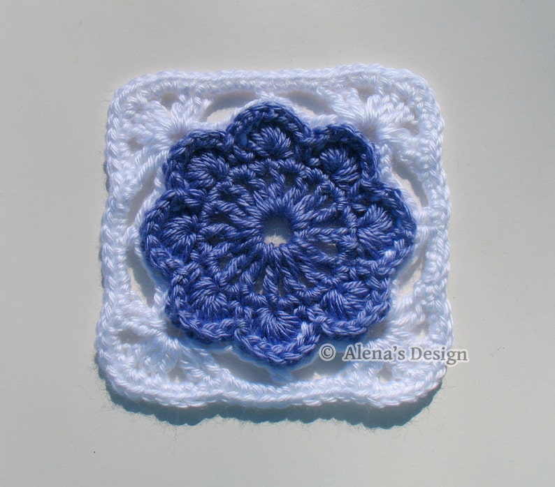 Crochet Pattern 152 Granny Square Crochet Flower Motif Crochet Afghan Block Crochet Blanket Pattern Pillow image 3