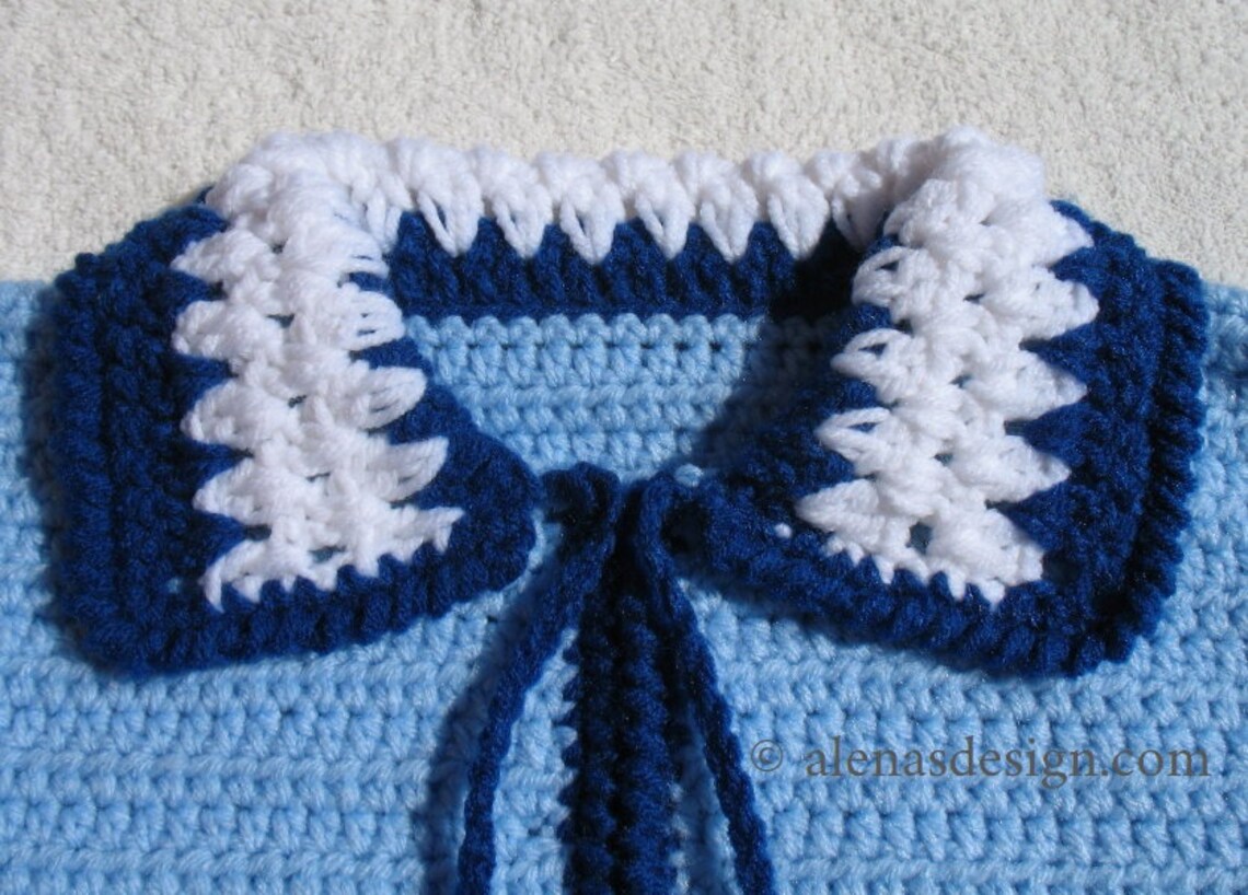 Crochet Pattern 046 Blue Baby Jacket Toddler Sweater Cardigan Etsy