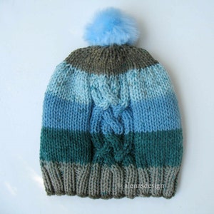 Cable Knit Hat Pattern, Cabled Hat Pattern, Slouchy Beanie Pattern ...