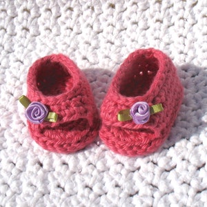 Crochet Shoe Pattern #224 for 18 inch Dolls | Open-Toed Doll Shoes