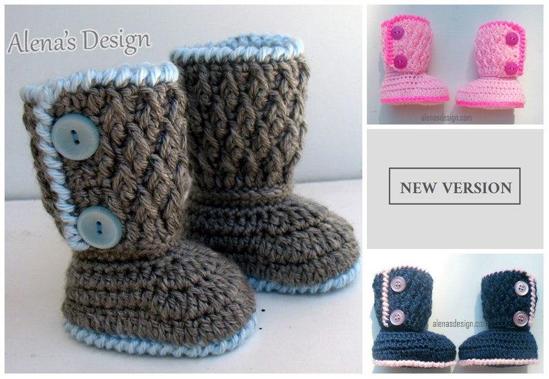 Crochet Pattern 091 TwoButton Baby Booties Baby Booties Baby Etsy